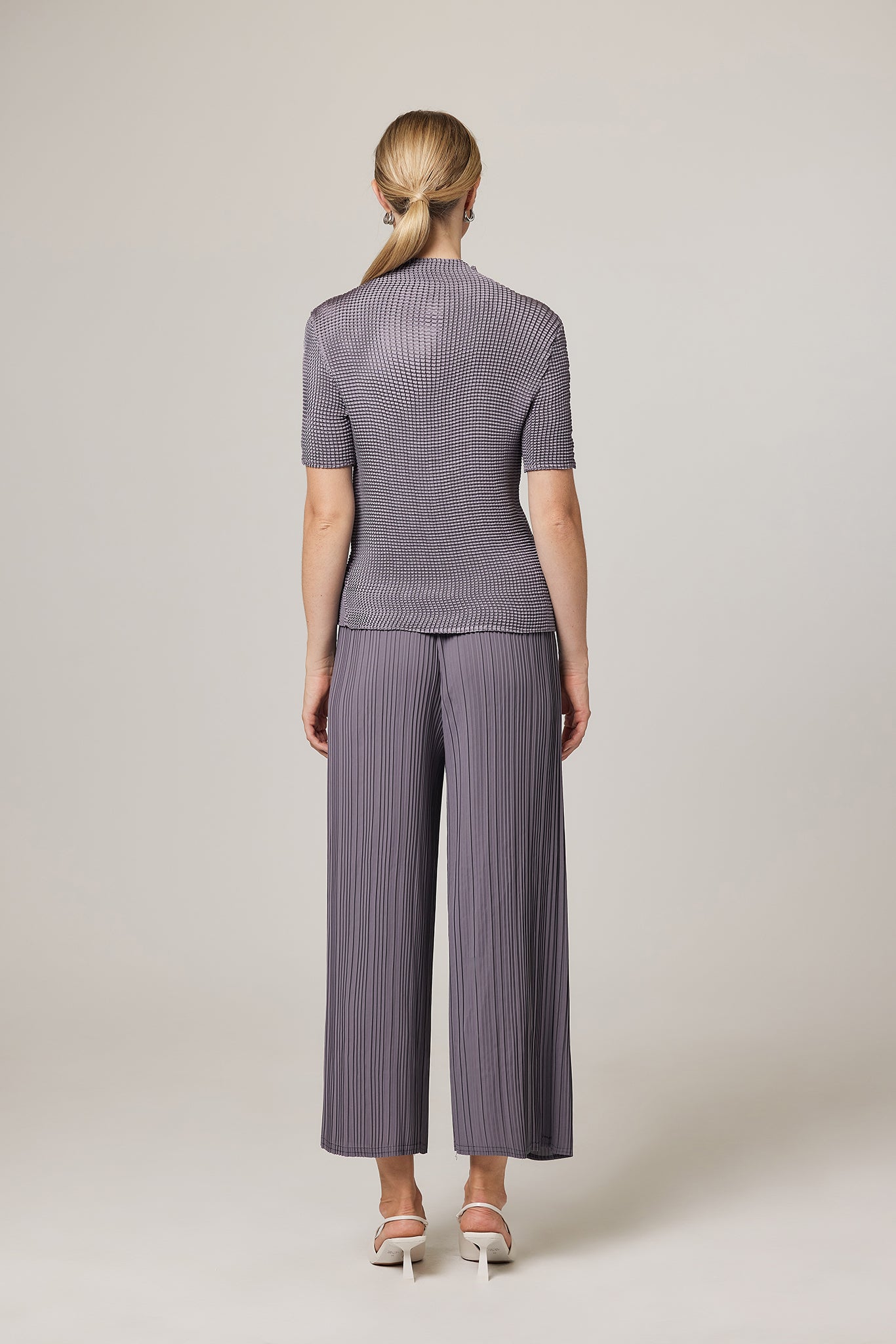 Zoe Soft Matte Plissé Wide-Leg Pant