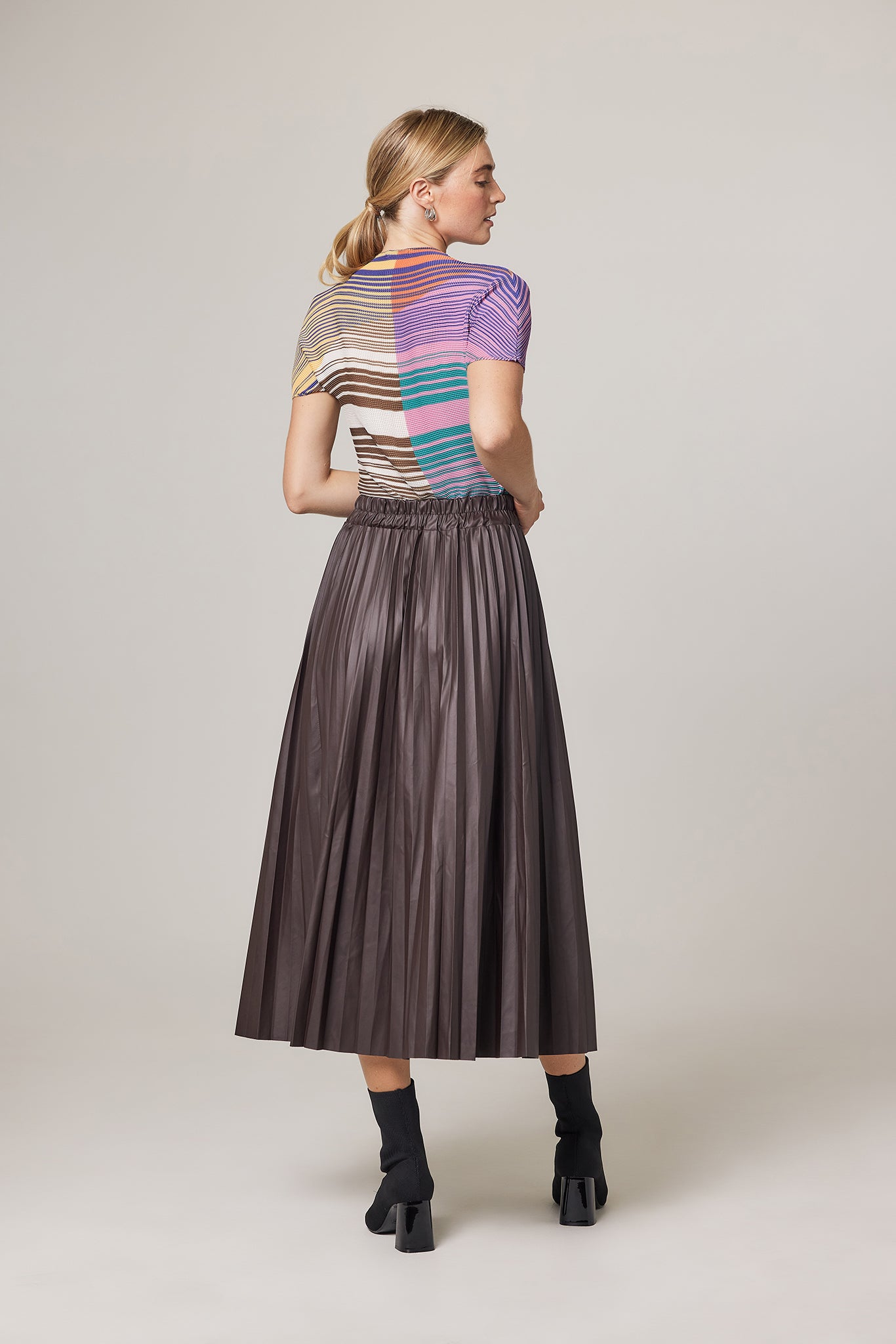 Mina Vegan Leather Pleated Skirt