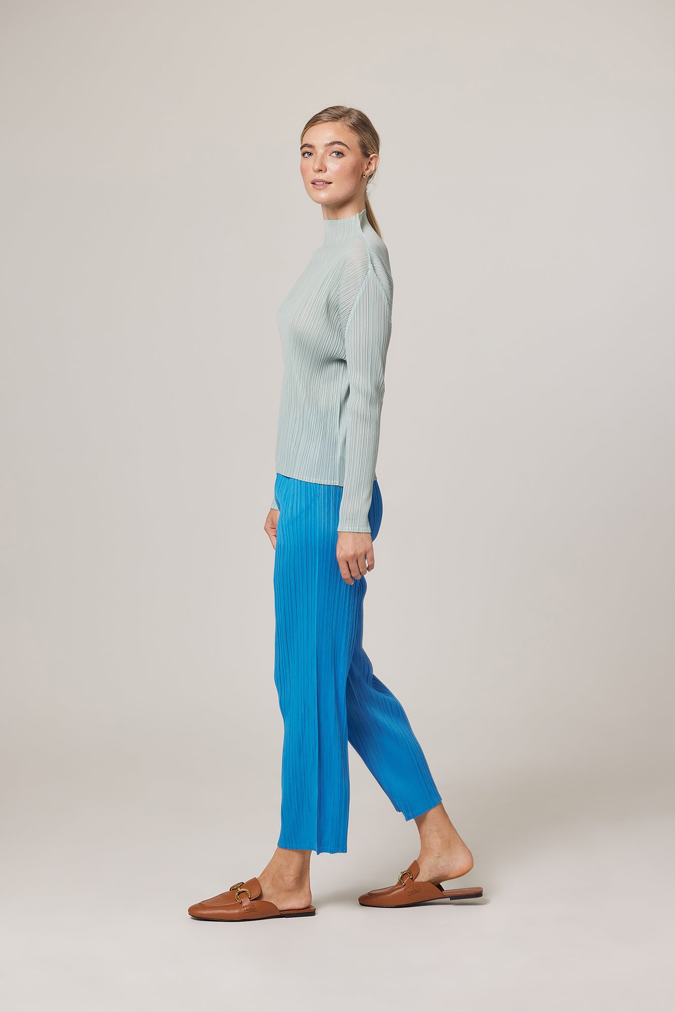 Rachel Plissé Satin Pull-on Pant