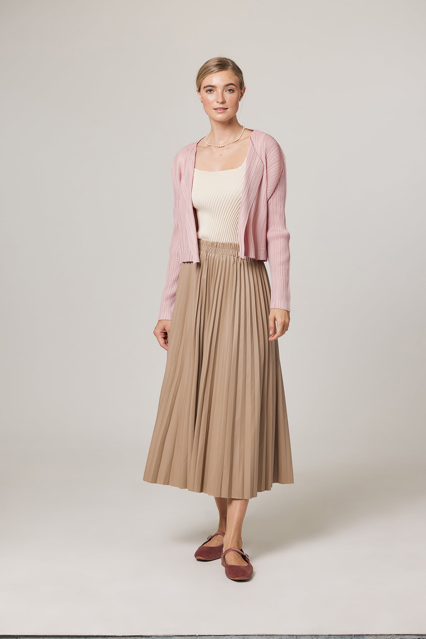 Mina Vegan Leather Pleated Skirt