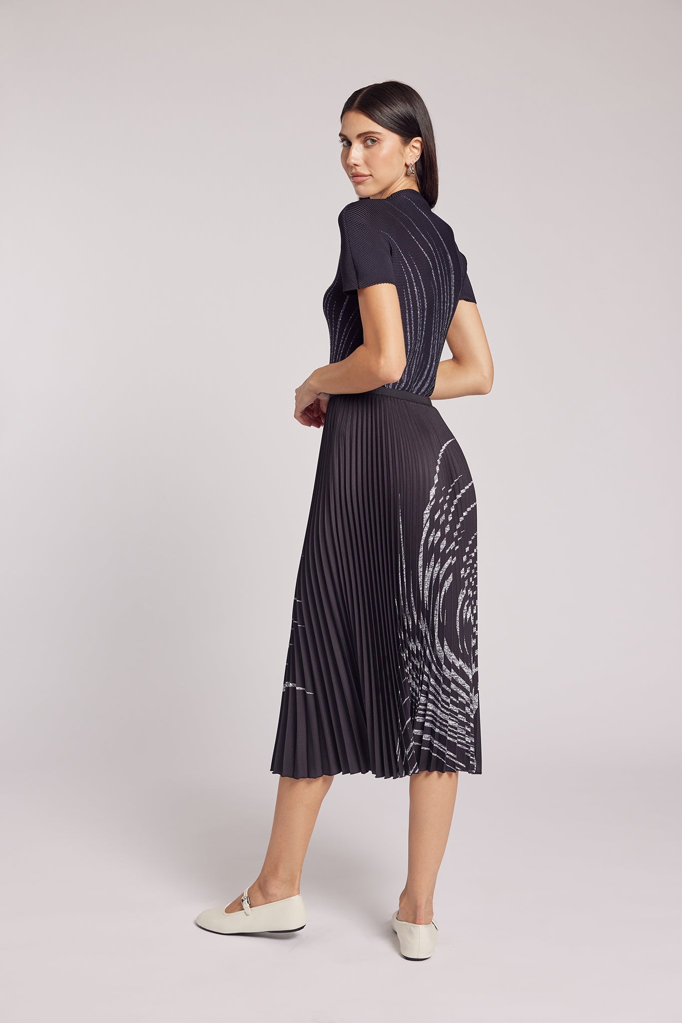 Louise Sketch Pleated Skirt