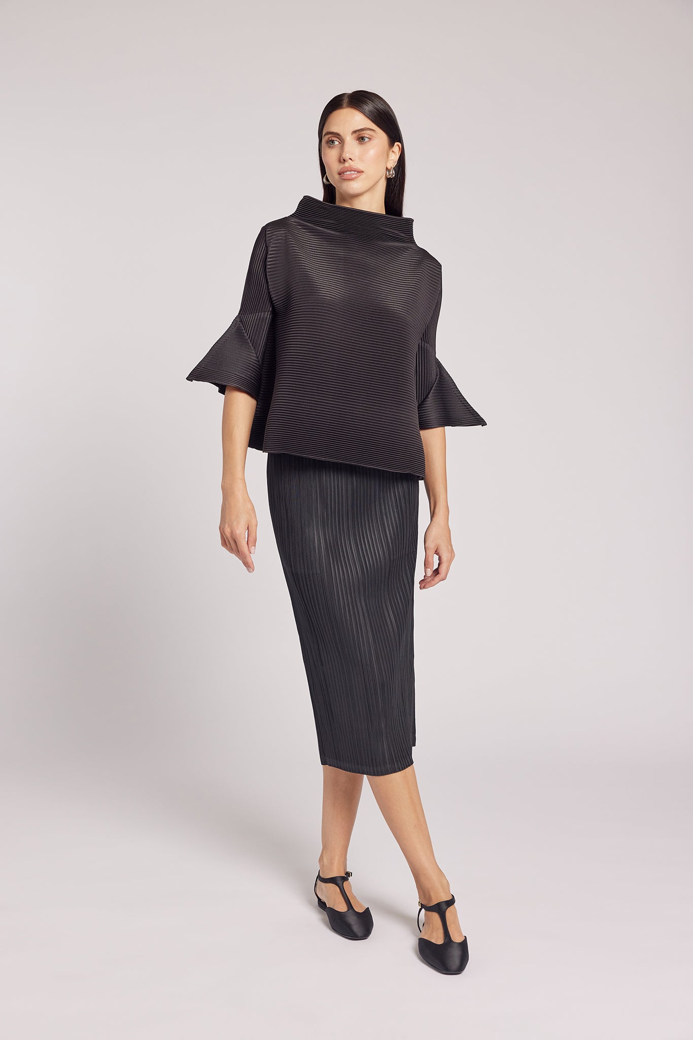 Madison Plissé Side Slit Skirt