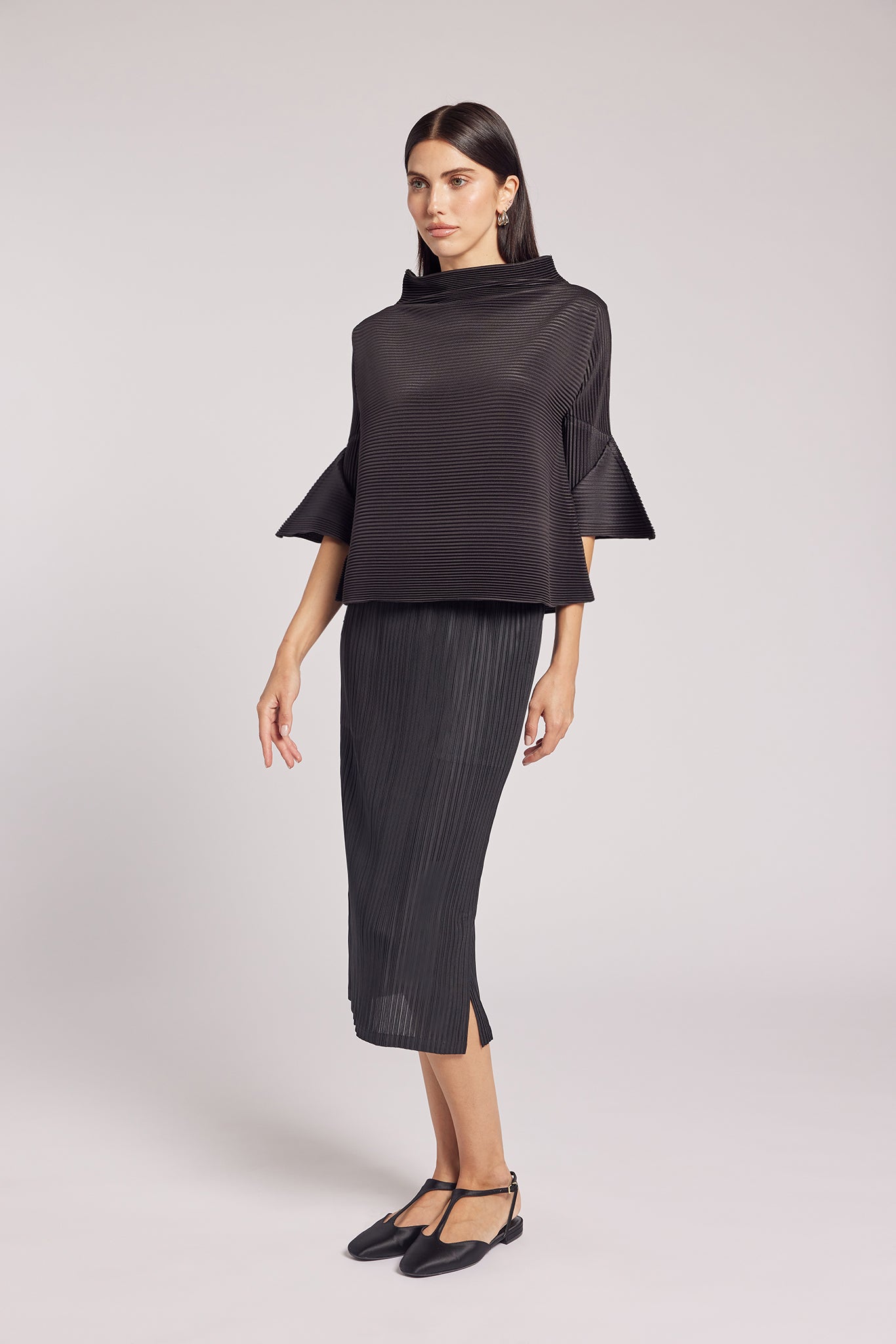 Madison Plissé Side Slit Skirt