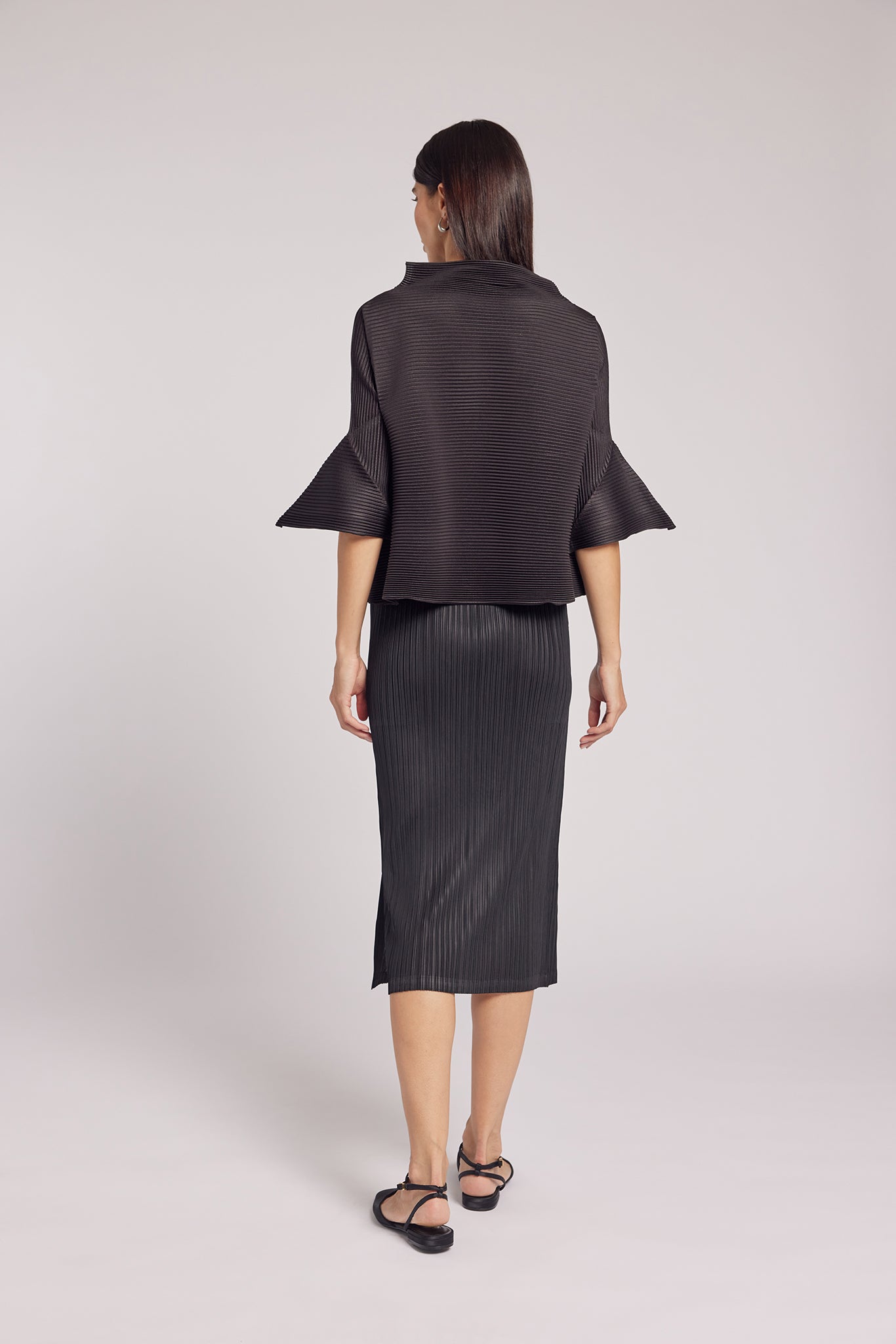 Madison Plissé Side Slit Skirt