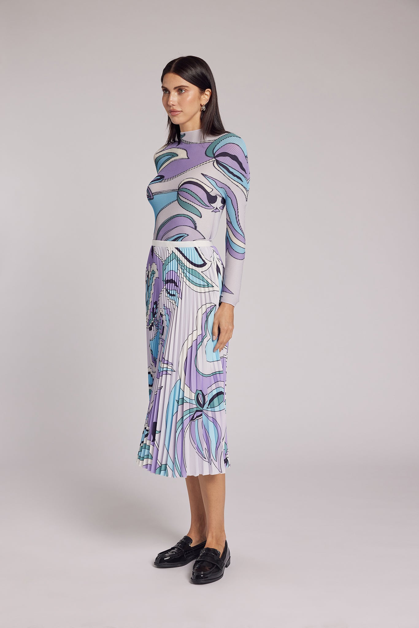 Sorbet Swirl Pleated Skirt