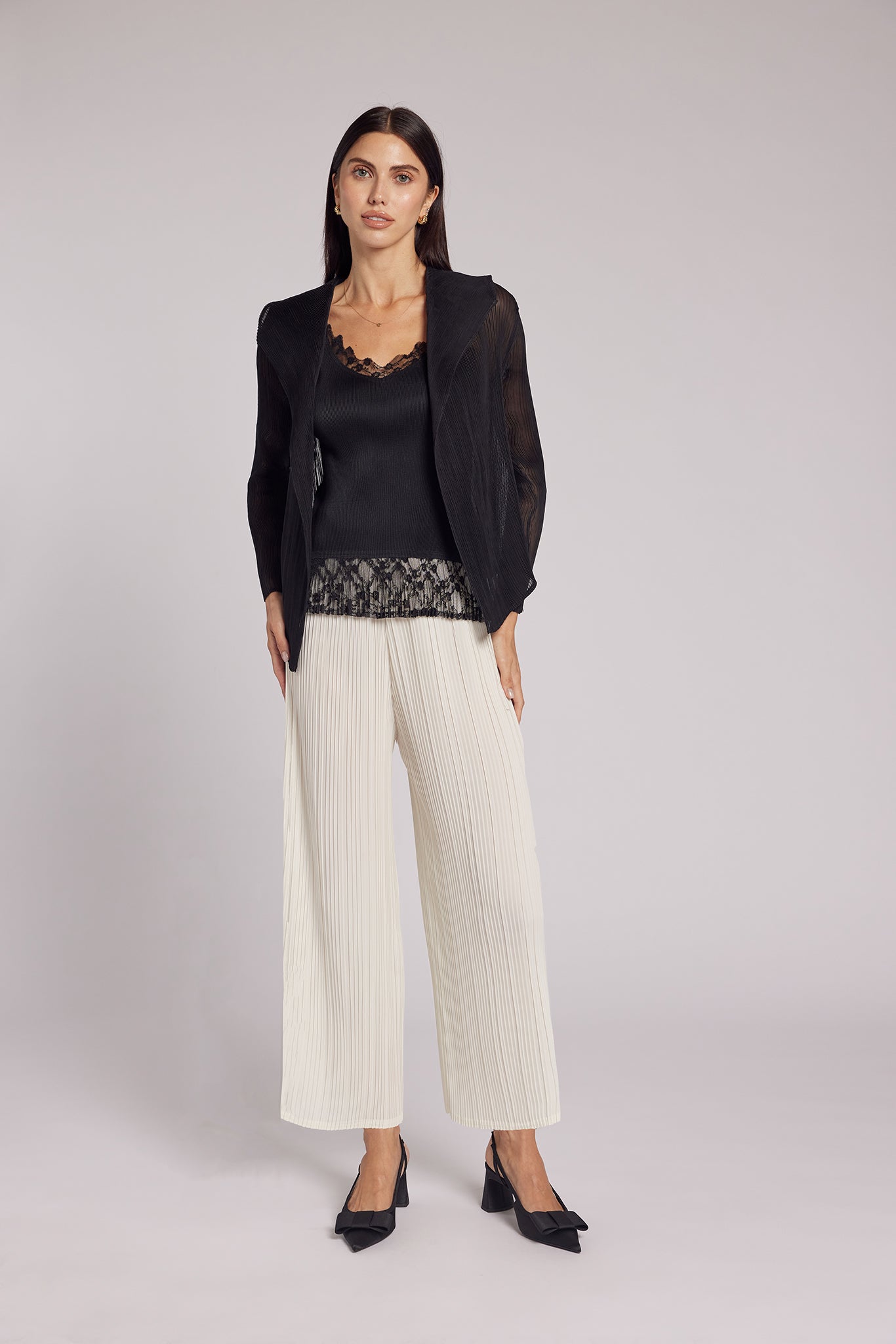 Deborah Chiffon Textured Shawl Cardigan