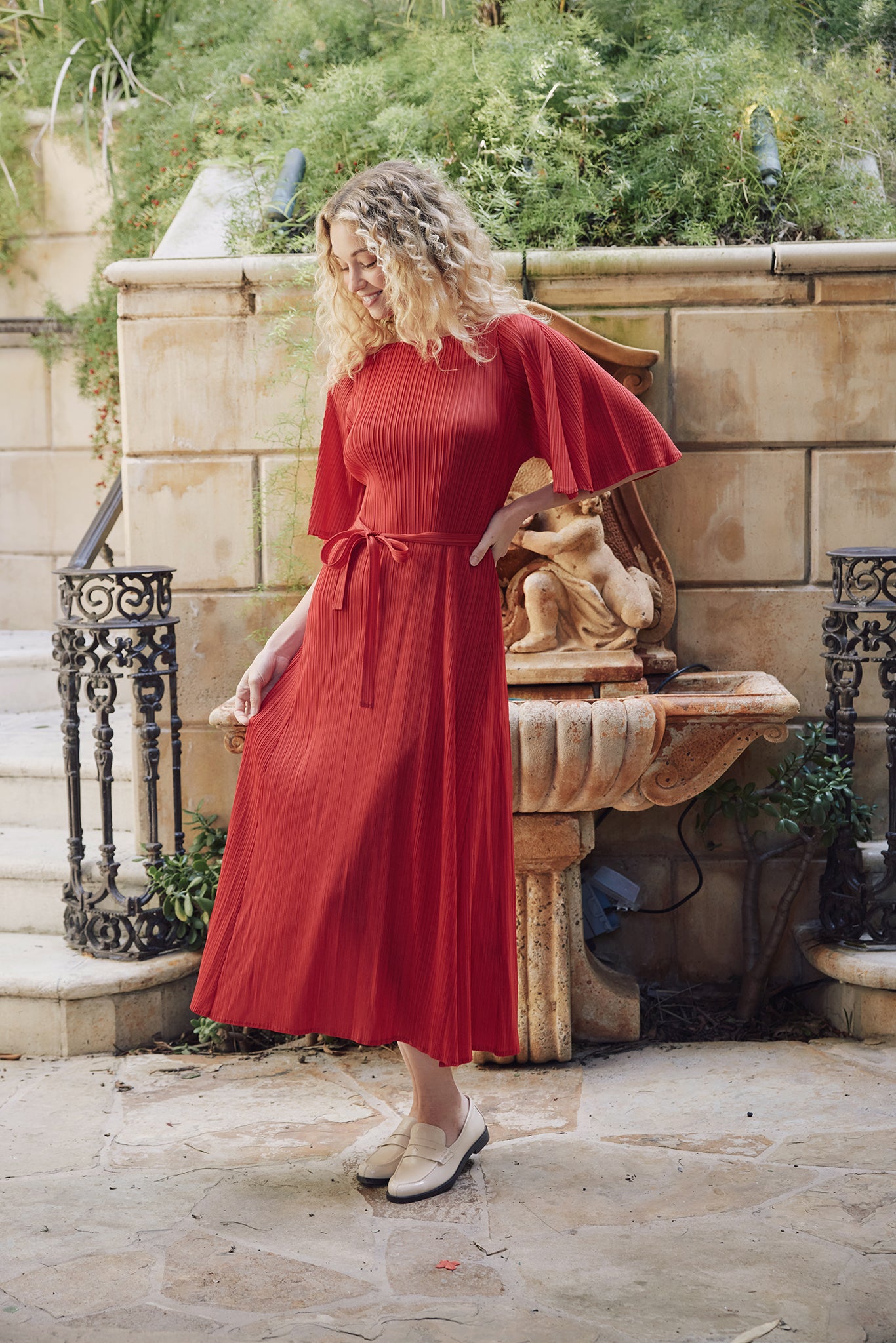 Alba Bell Pleated Dress