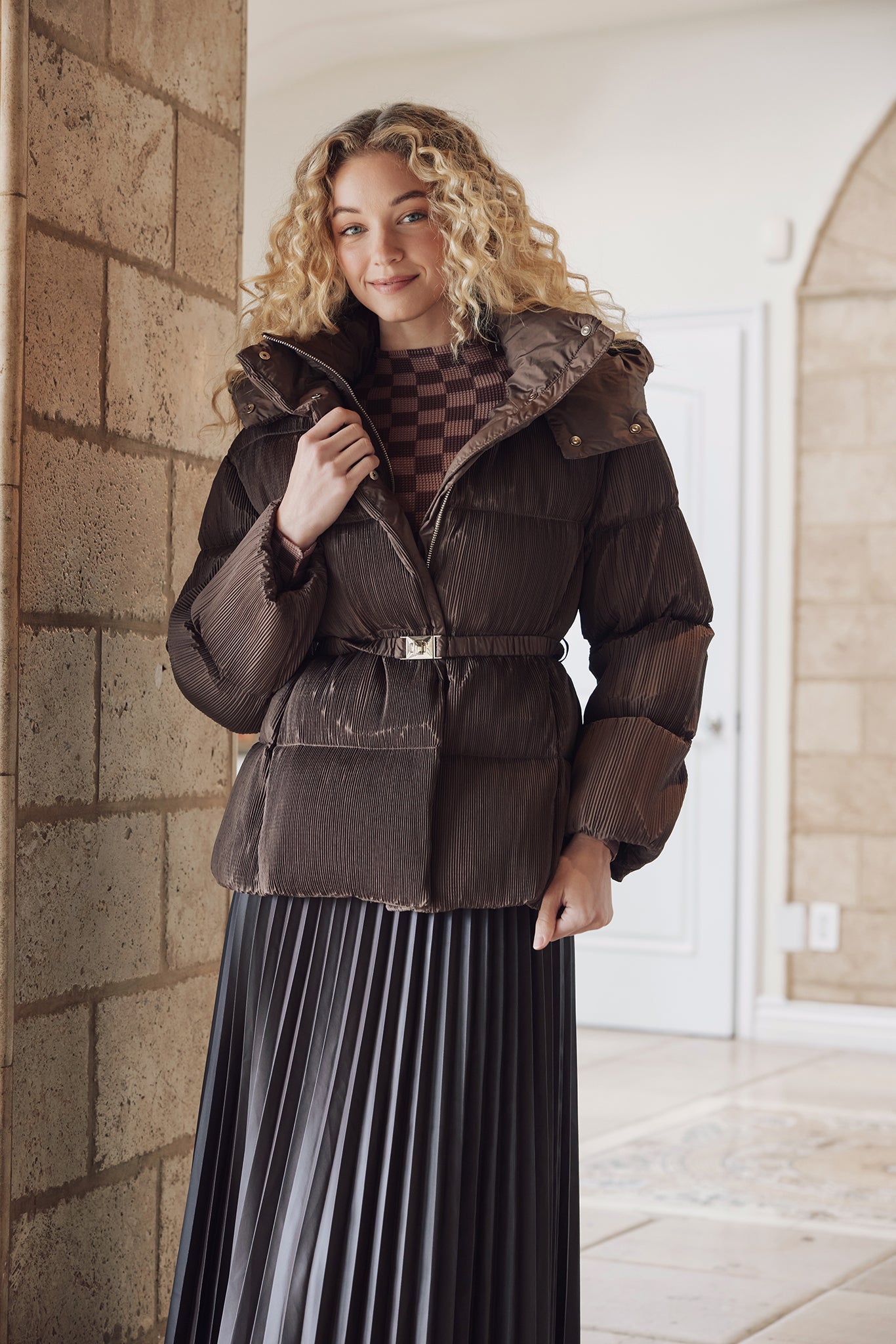 Whitney Checkerboard 3D Honeycomb Texture Top