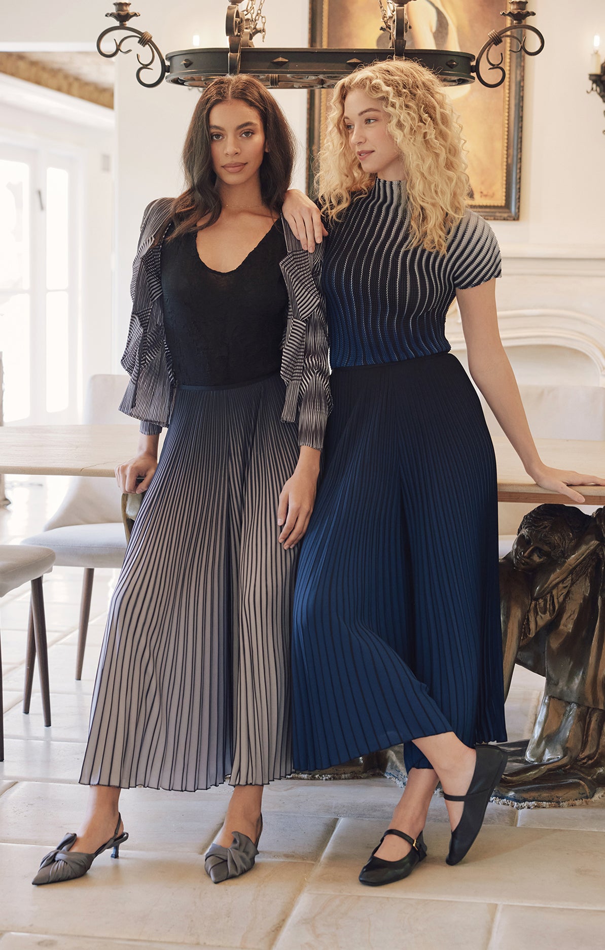Leah Ombre Plissé Palazzo Pant