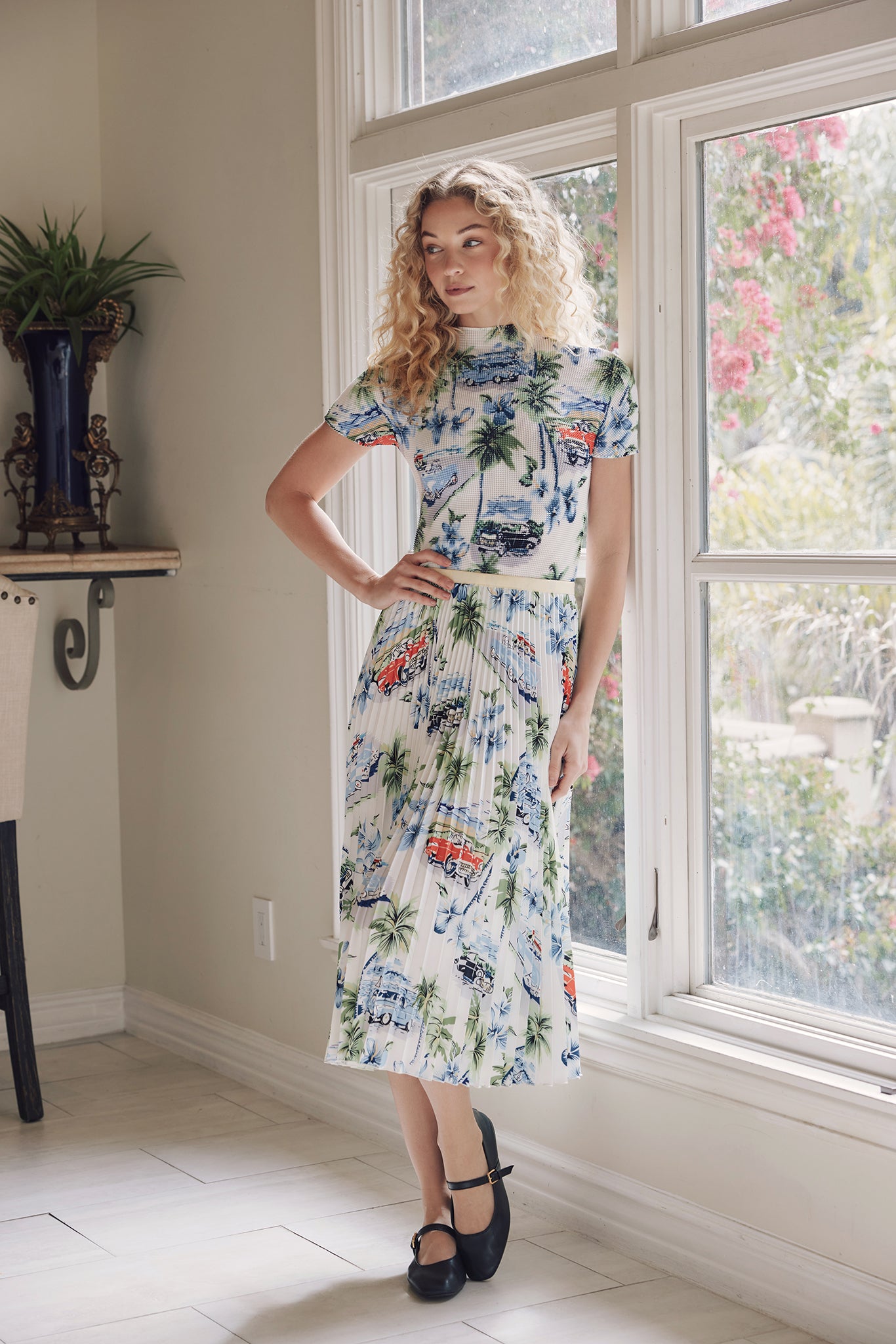 Palm Springs Stroll Pleated Skirt