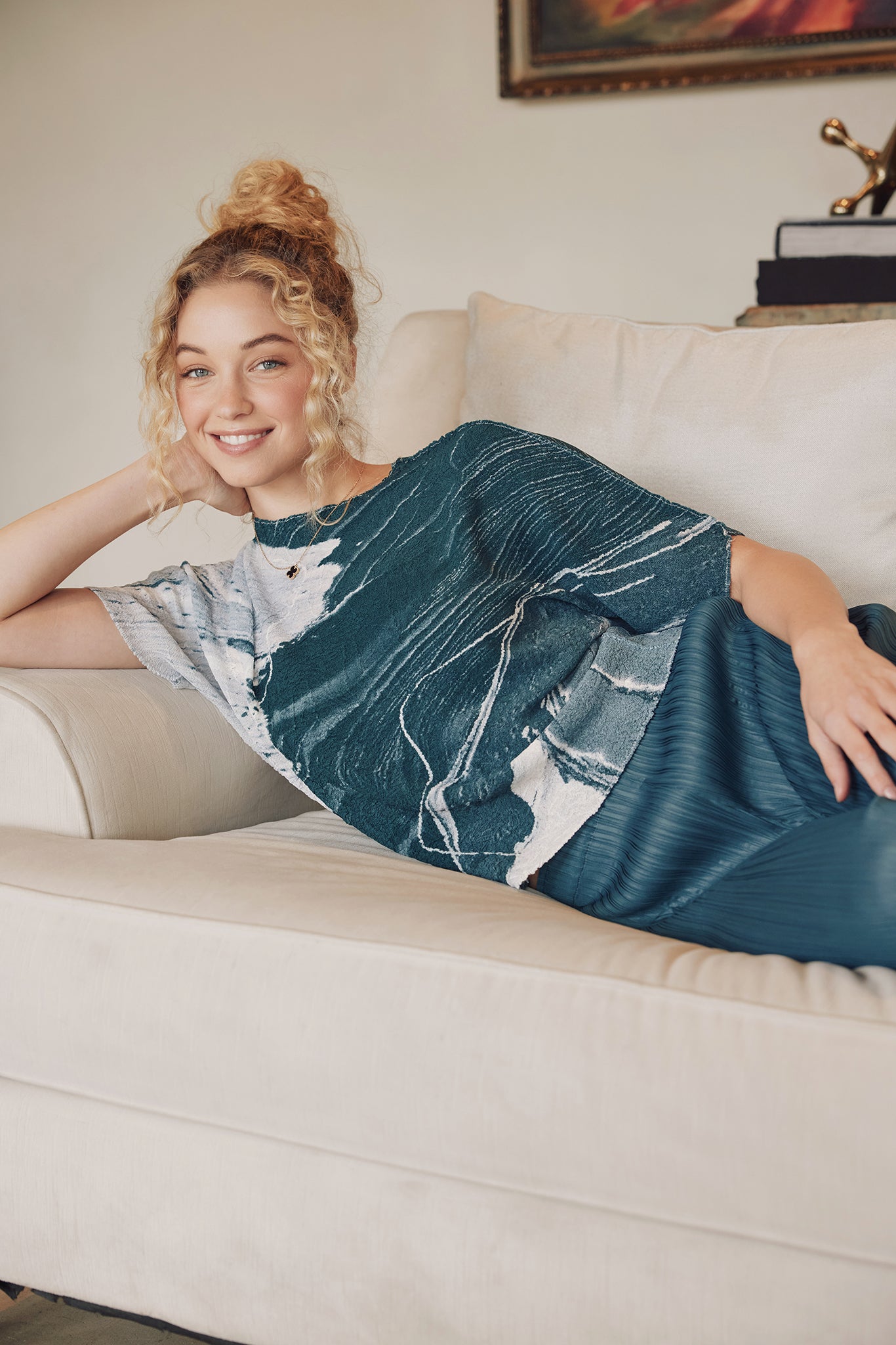 Anna Marble Printed Texture Top