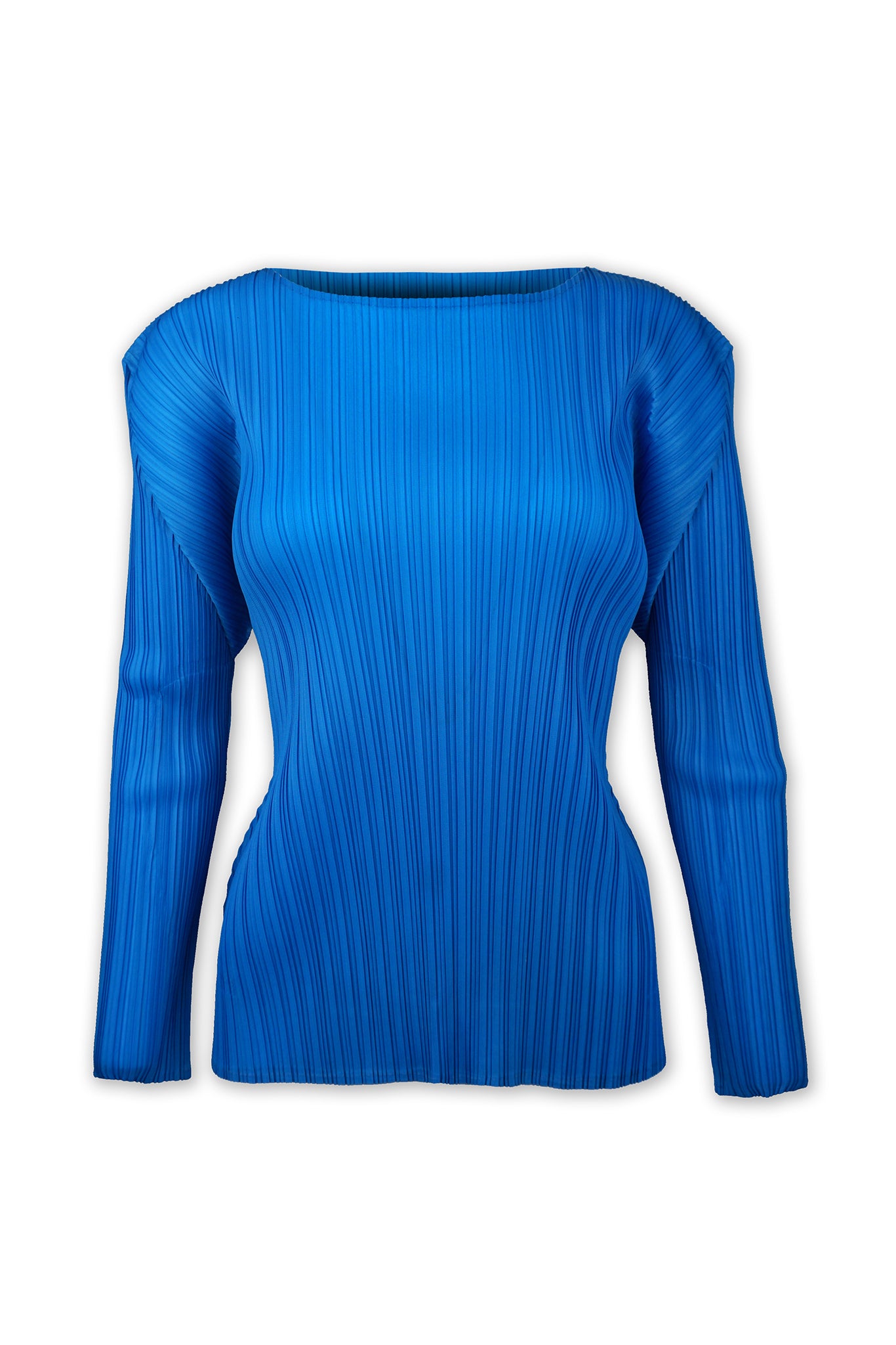 Evelyn Long Sleeve Plissé Satin Top