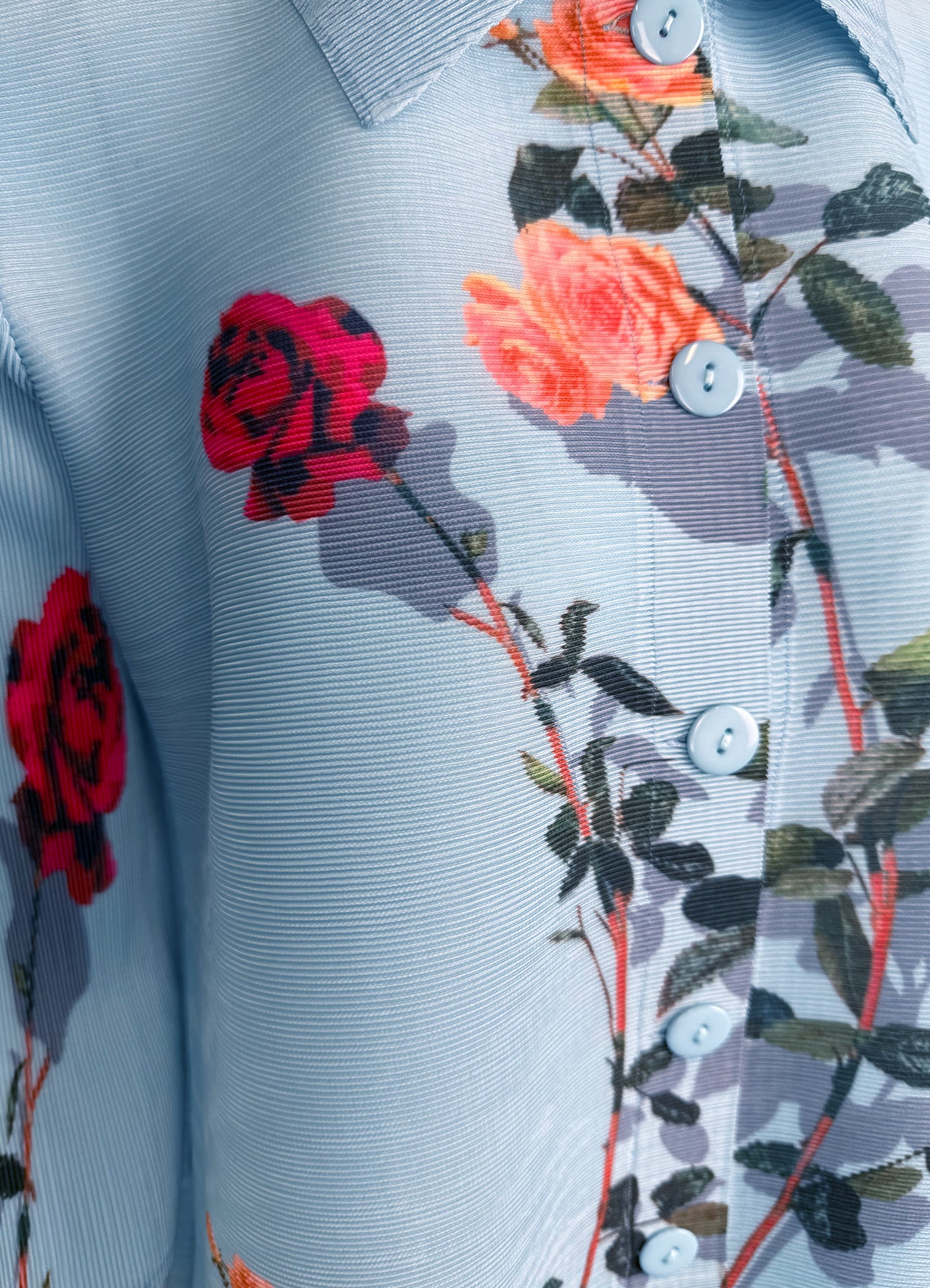 Elizabeth Rose Garden Crystal Pleats Shirt
